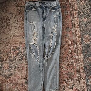 Distressed Blue Jeans